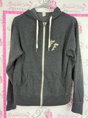 FOO FIGHTERS band sweater Dark Gray Zip-Up Hoodie with Lightning Bolt Logo